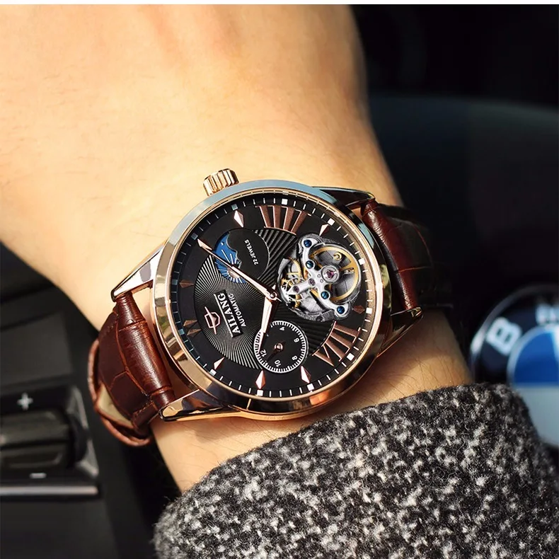 Cena AILANG jakości Tourbillon zegarek męski mężczyźni automatyczny szwajcarski zegarki Diesel mężczyzna świecenia wodoodporny dive m