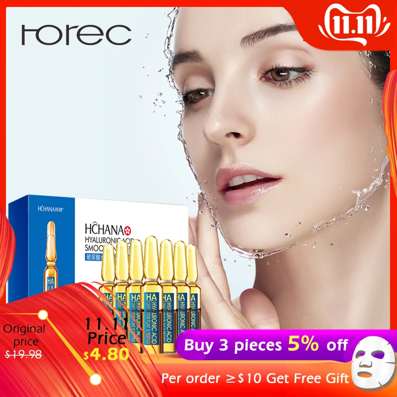 

ROREC Hyaluronic Acid Ampoule Face Serum Shrink Pores Nicotinamide Remove Acne Wrinkle Whitening Moisturizing Firming Skin Care