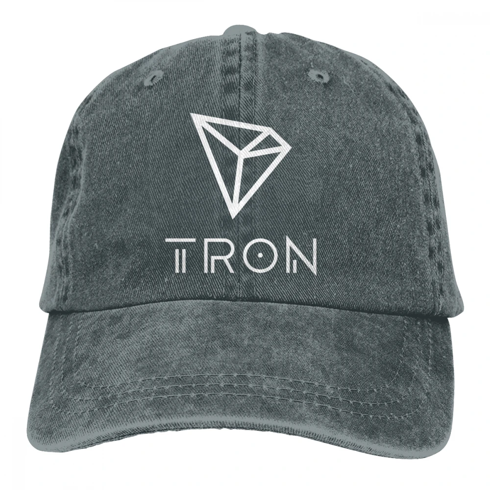 Трон TRX блокчейн Casquette Deep Heather унисекс Мужские и женские деним Strapback бейсболка Регулируемая Гольф папа шляпа
