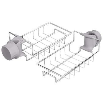 

2PCS Sponge Holder for Kitchen Sink Faucet, Bar Soap Holder Shower Kitchen Bathroom Soap Sponge Caddy Holder