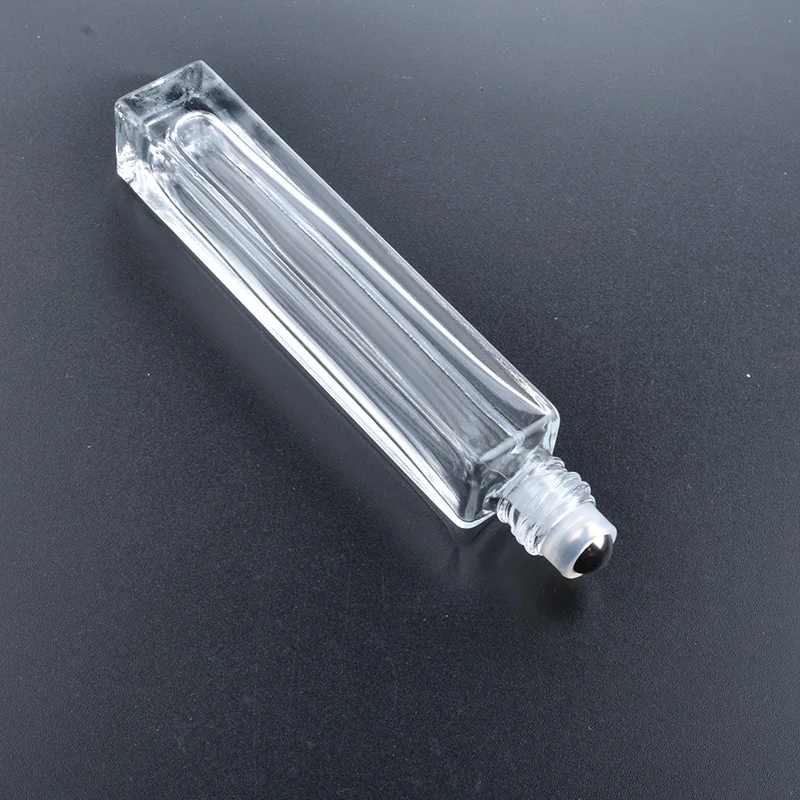 하이 퀄리티 투명 유리 롤 온 보틀 샘플 테스트 에센셜 오일 바이알, 롤러 금속 유리 볼 포함, 10ml, 로트당 20 개
