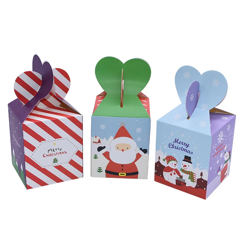 Рождественская коробка для конфет веселая Рождественская коробка для яблок Рождественская елка Упаковочная коробка сумка для рождественской вечеринки Подарочная коробка для печенья украшения