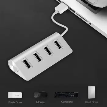 

ALLOYSEED High Quality 4 Ports USB2.0 HUB Super Speed Aluminium Alloy Splitter Adapter Converter Cable for PC Laptop