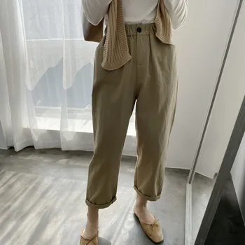 

2020 Women Wide Leg Pants With Pocket Women High Waist Straight Summer Ankle Length Pants Casual Pants Female Trousers