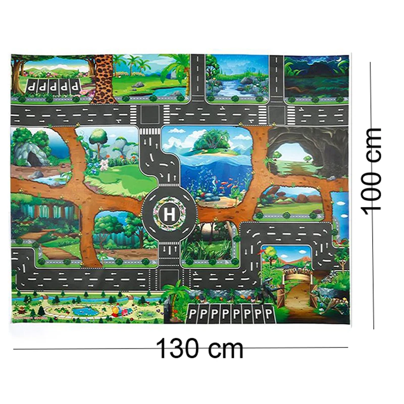 Детские игрушки дорожный паркинг карта Английский город паркинг карта детский игровой коврик Детский ковер - Цвет: ocean