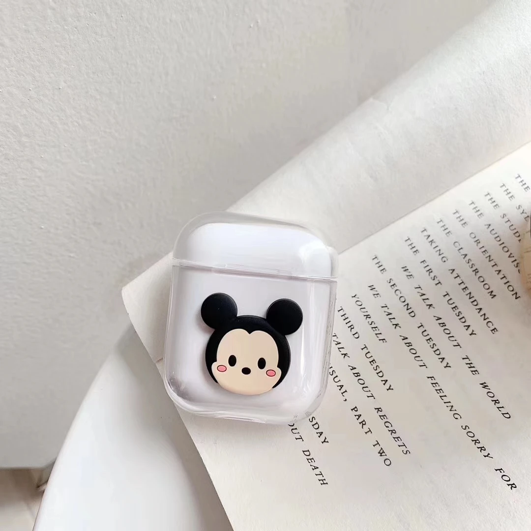 Милый чехол для наушников с 3D рисунком для Apple Airpods чехол 2/1 чехол Простой Прозрачный чехол для наушников Защитный чехол для Airpods