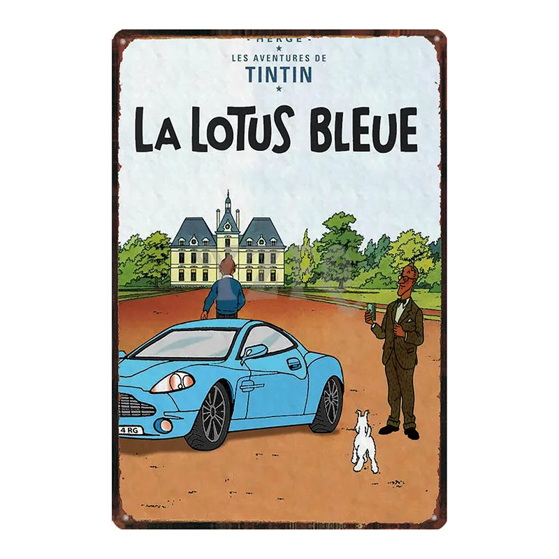 Tintin, Мультяшные металлические знаки, табличка, металлическая, винтажная, настенная, для паба, для детской комнаты, для дома, искусство, вечерние, винтажный декор, железный плакат, Cuadros DU2994 - Color: DU2981
