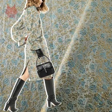 Дизайнерская Роскошная металлическая жаккардовая парчовая ткань для платья, пальто, Костюмы серебристо-серый/Золотой тела tejido SP5722