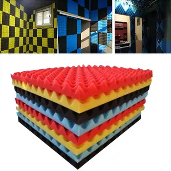 

12pcs Thickness 2.5cm Acoustic Foam Treatment Sound Proofing Sound-absorbing Cotton Noise Sponge Sound-Absorb Noise Sponge Foam