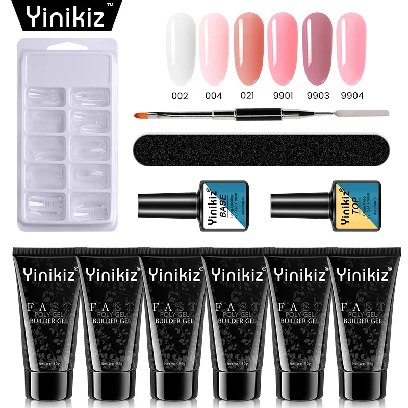 11pc Yinikiz поли гель 30 г УФ Быстрый строительный расширение Камуфляж Светодиодный УФ полигель лак для ногтей гель лак - Цвет: 11pc