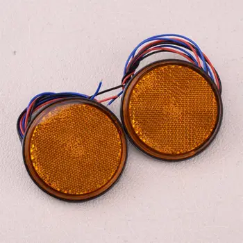 

CITALL 2Pcs Car Motorcycle Trailer 12V 24 LED Amber Round Rear Tail Brake Stop Marker Light Lamp Indicator Reflector Decoration