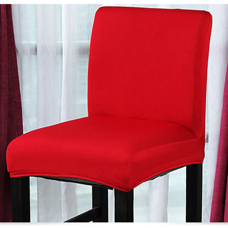 Домашний кухонный чехол для кресла, растягивающийся Чехол для стула, кофейный барный Чехол для стула, обеденный Банкетный чехол для стульев - Цвет: Red