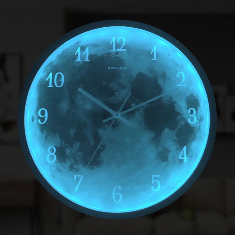 3D LED Digital Wall Clock Nightlight Luminous Large Modern Design Home Decor Minimalist Glowing Hanging Watch 12 Inches | Дом и сад