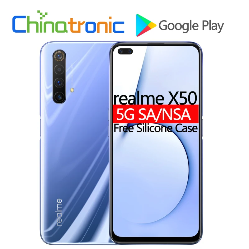 Оригинальный мобильный телефон realme X50 5G SA/NSA 6 ГБ 64 Гб 57 &quotFHD + Snapdragon 765G