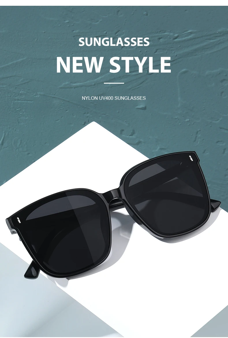 Fashion big frame sunglasses trend street ultraviolet anti-ultraviolet glasses nylon lens AE0971 oversized sunglasses