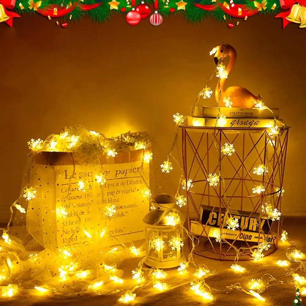 HUIRAN 20 светодиодный светильник-гирлянда со снежинками, рождественские украшения, декор для елки, рождественские украшения для дома Navidad Noel