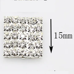 15MMX15MM 10 шт./лот, стразы на плоской поверхности, пуговицы, квадратные кристаллы, пуговицы, свадебные приглашения, цветок для волос, центр, сделай сам, ювелирные аксессуары - Цвет: 15MMX15MM
