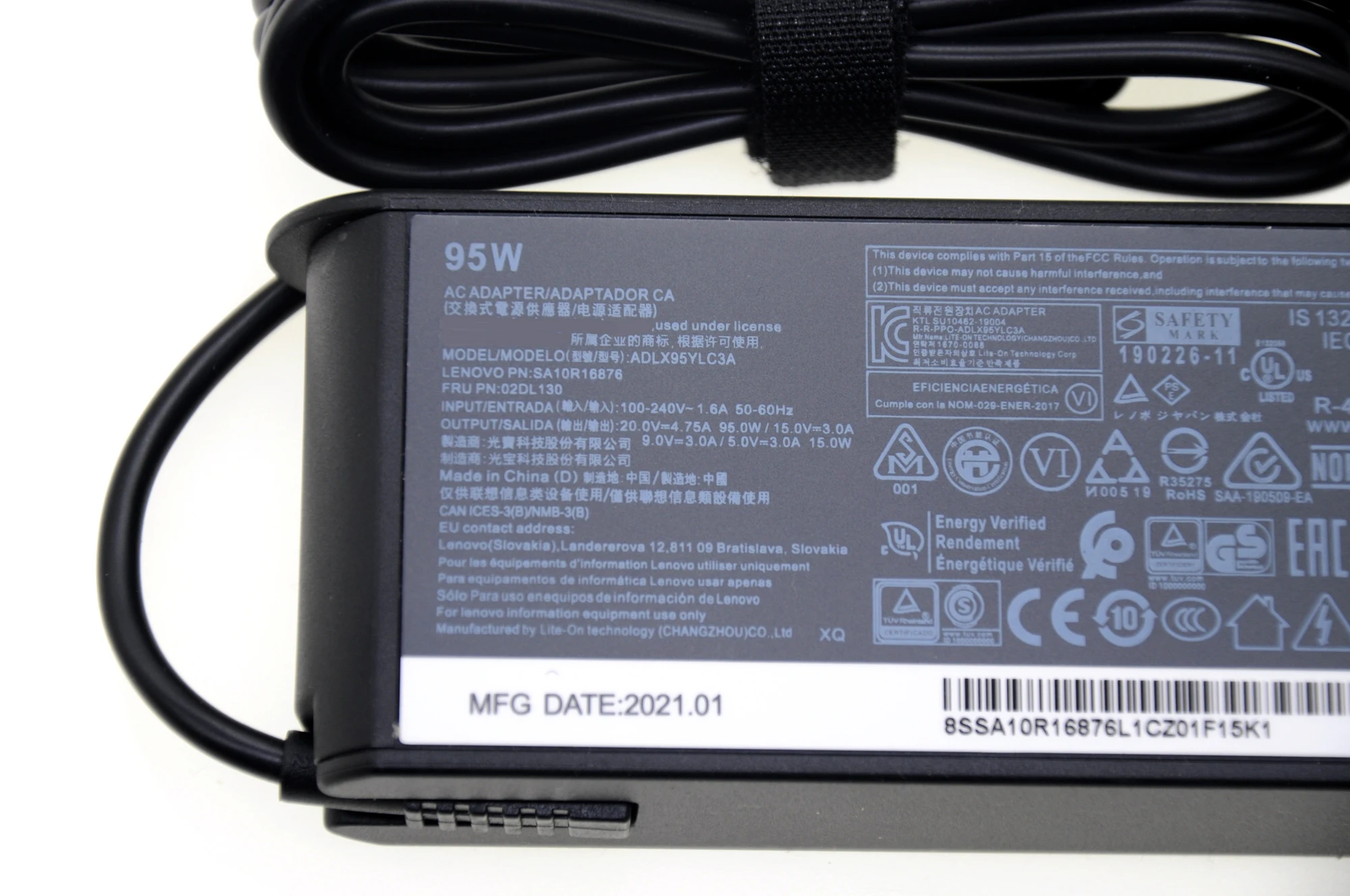 95W C타입 충전기, 레노버 ADLX95YCC3 요가 14S THINKPAD X1 카본 T470ST AC 어댑터용, 20V 4.75A 15V 3A 9V 3A 5V 3A