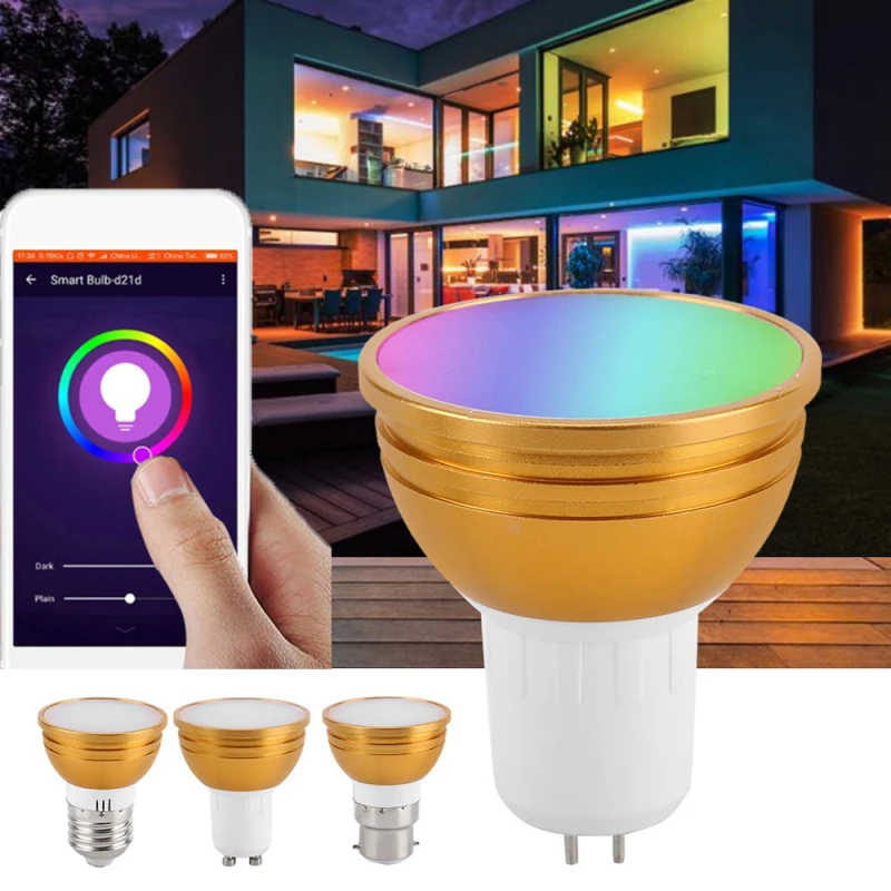 Беспроводной E27 Gu10 Wifi умная лампа Домашний Светильник ing лампа Magic RGB+ W Светодиодный светильник с изменяющимся цветом лампа с регулируемой яркостью IOS/Android дропшиппинг