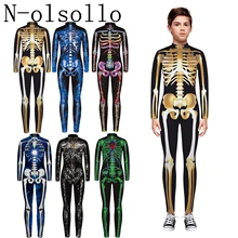 N-olsollo, новинка, комбинезоны для мальчиков из тонкого волокна, с высоким воротником, на молнии, комбинезоны в готическом стиле, костюм для подвижных игр с длинными рукавами, Детские боди длиной до щиколотки