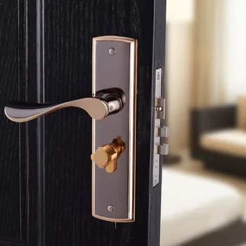 

Fashion Door Handle Lock Cylinder Front Back Lever Latch Home Room Safety