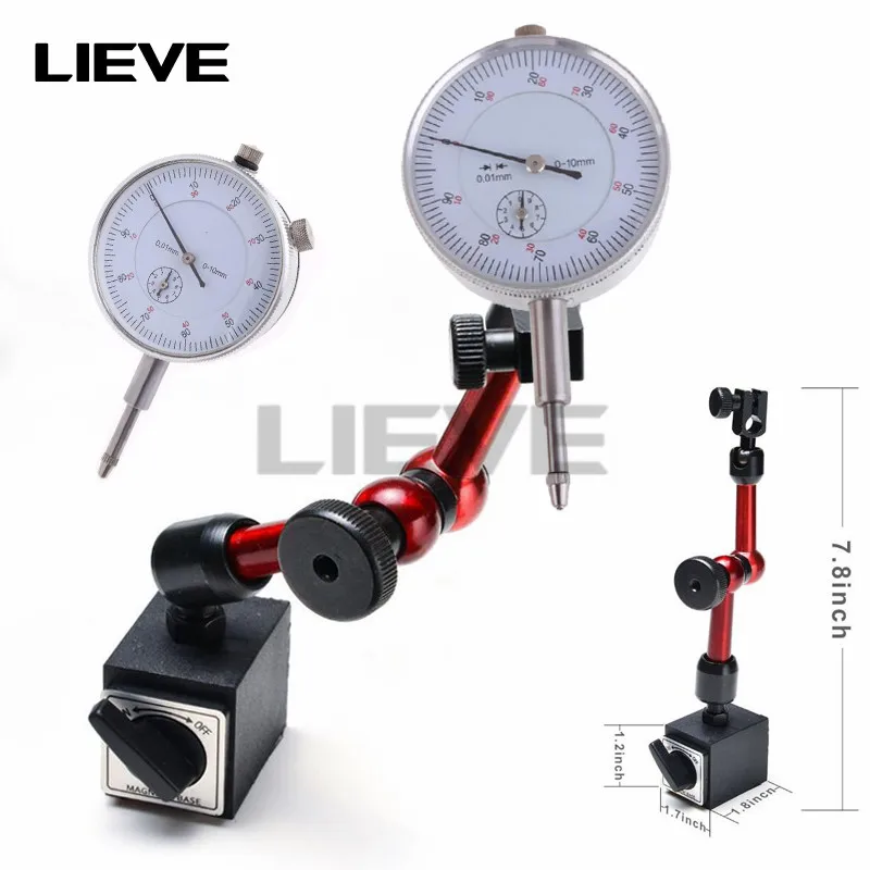 Mini 10mm Dial Indicator Magnetic Stand Base Holder Dial Test Comparator For Equipment Calibration high quality
