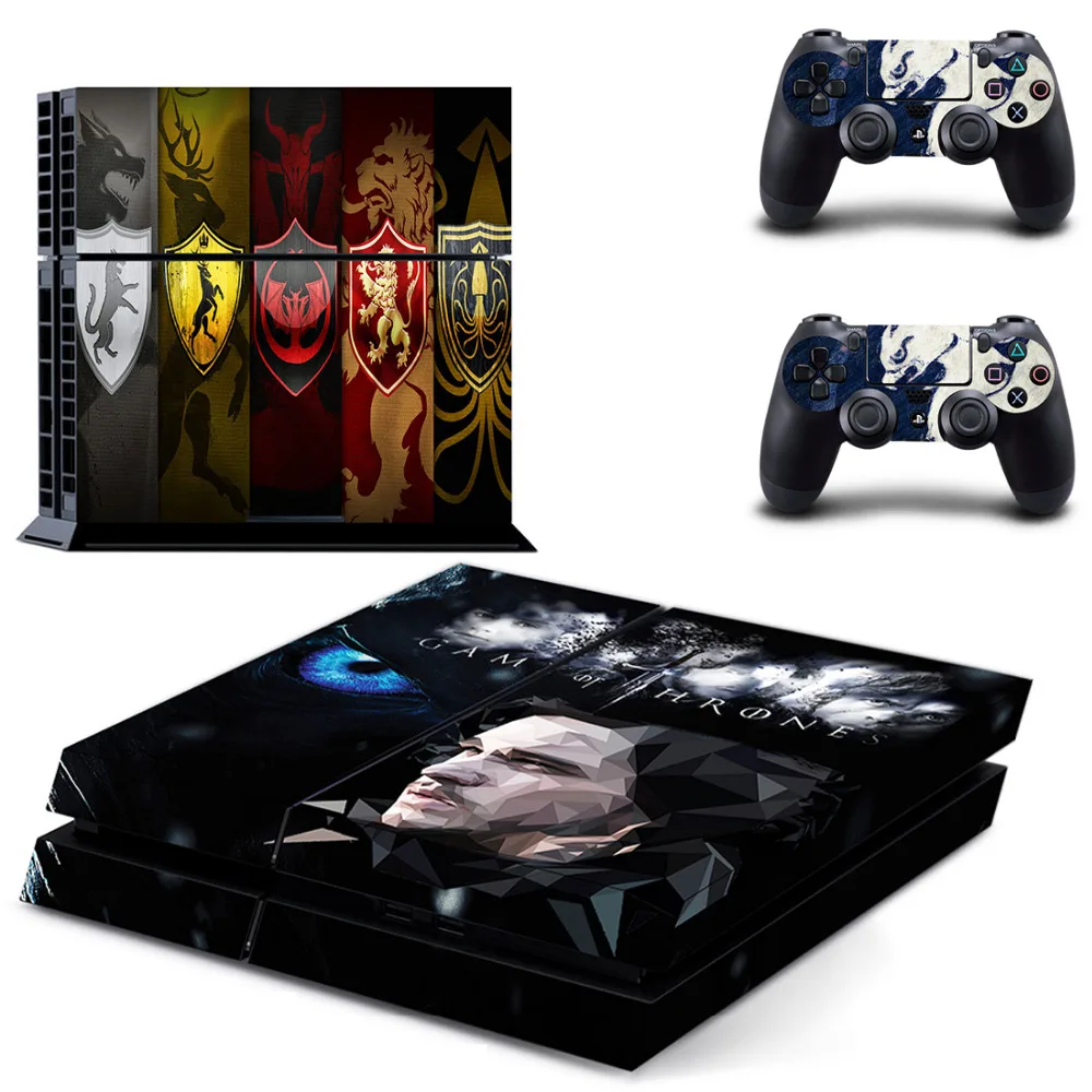 Красный Игра престолов PS4 наклейка s Play station 4 кожа PS 4 наклейки Наклейки Обложка для playstation 4 PS4 консоль и контроллер Кожа винил - Цвет: Красный