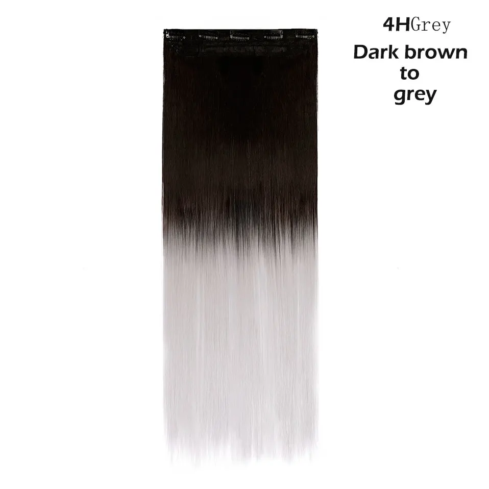 4H Grey S-nolilite 42 цвета 2" 24" 2" 30" Длинные прямые 5 клипсов в одной части волос удлиняющие синтетические наращенные волосы шиньон для женщин - Цвет: 4H Grey