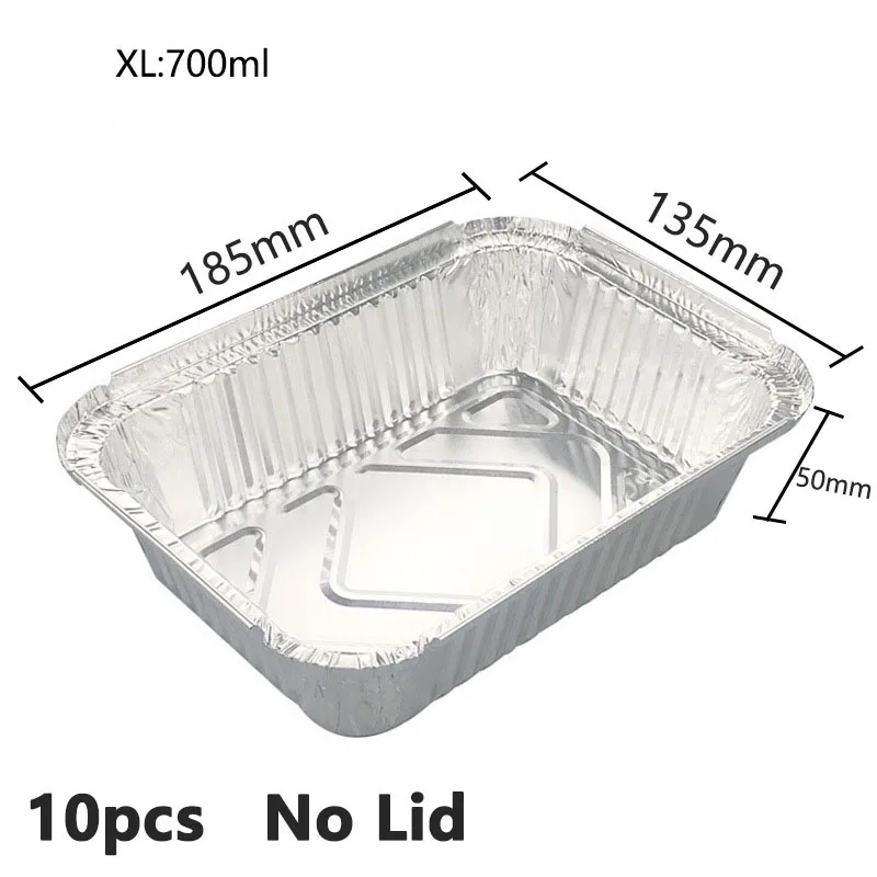 Tinfoil Box Barbecue Rectangular Tinfoil Bowl With Lid Heating Takeaway