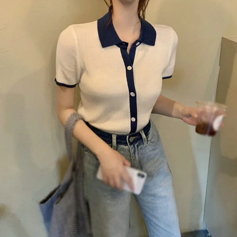 

Женская Летняя трикотажная футболка с коротким рукавом