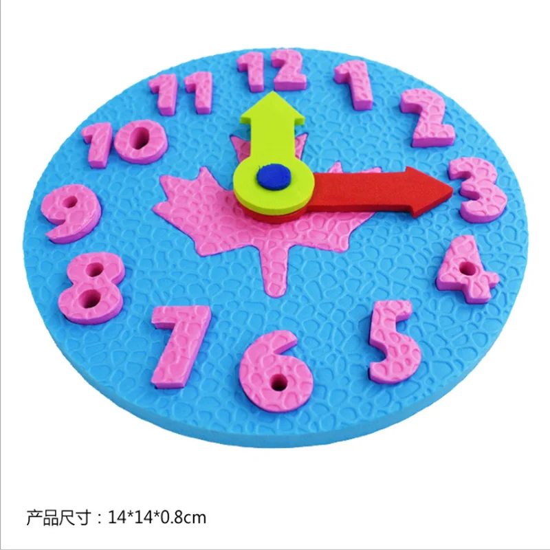 1 Piece Kids DIY Eva Clock Learning Education Toys Fun Jigsaw Puzzle Game for Children 3-6 Years Old