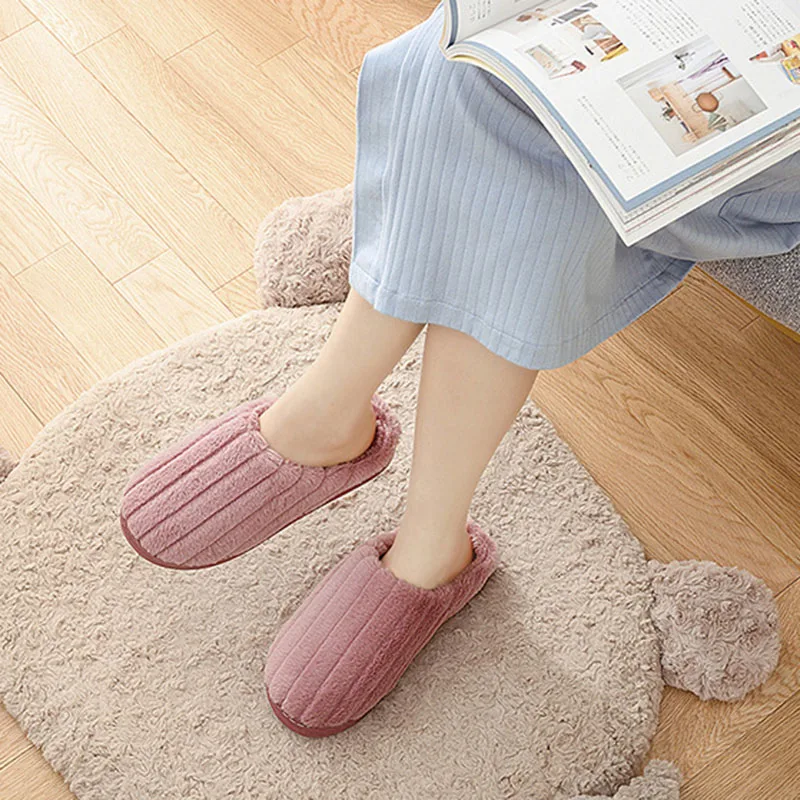 

Winter cotton slippers women's net red winter wear 2019 new all-around flat bottomed half mop Baotou indoor wool shoes home