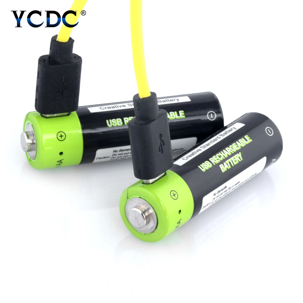 2 шт 1 5 V AA 1700mAh литий полимерный Li po USB Перезаряжаемый 2A ионный аккумулятор + кабель