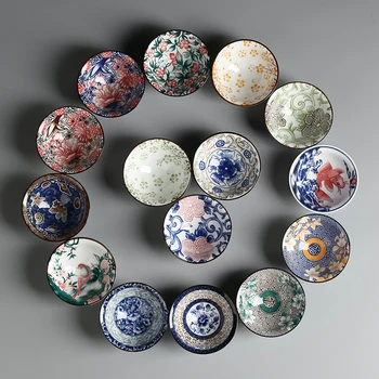 

New Product Qinghua Porcelain Tea Zhan Anti Scaling Retro Kungfu Teacup Ceramic Cup Multicolor Master Teacup Personal Single Cup