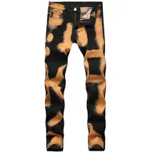 Idopy, мужские винтажные цветные джинсы, брюки, облегающие, стрейчевые, хип-хоп, джинсовые брюки для мужчин, потертые, уличная одежда, джинсы размера плюс 28-40