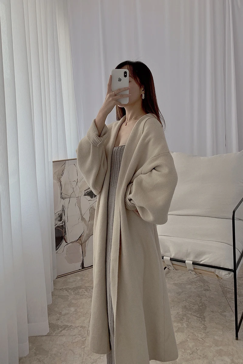 2020 Plus Size Long Women Faux Wool Sweater Autumn