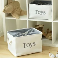 Fabric Storage Basket Toy Organizer Clothes Basket With Handle Kids Toy Storage Box Book Desktop Organizer Laundry Basket 2