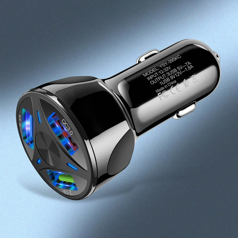 Зарядных порта USB для автомобиля Зарядное устройство быстрой зарядки QC3.0 Порты и разъёмы 12 V-32 V прикуриватель для смарт-чехол для мобильного телефона Аксессуары для автомобильного зарядного устройства