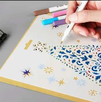 

Christmas stencils for painting stencil for diy scrapbooking DIY bullet journal supplies Lace Ruler Drawing School Supplies