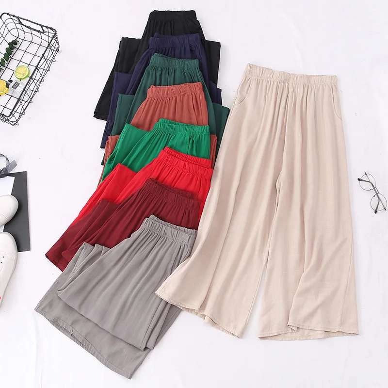 New Summer Women Pants Breathable Cotton Linen Pant Lady Trousrs Large Size Loose Casual | Женская одежда