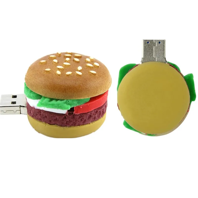 

Hamburger Usb Flash Drive 32GB 2.0 Cartoon Pendrive 64GB 128GB 256GB Flash Disk 4G 8G 16GB Flash Memory Card Pen Drive Cute Gift