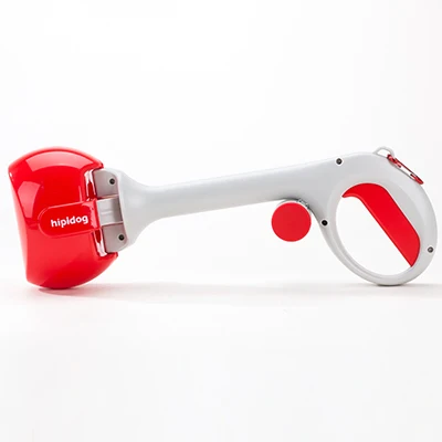 Red L (44x15.5cm) Hipidog Pet Pooper Scooper Long Handle Portable Pet Dog Pooper Scooper Waste Cleaner - Цвет: Red L (44x15.5cm)