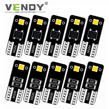 

10x Car LED Interior Light W5W T10 168 Auto Lamp Dome Trunk Bulb For skoda octavia a7 a5 fabia 2 peugeot 206 307 sw 407 508 408
