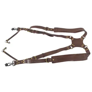 

Camera Strap Leather Double Shoulder Strap DSLR Strap Camera Harness For Canon Nikon Pentax Sony Fuji Samsung