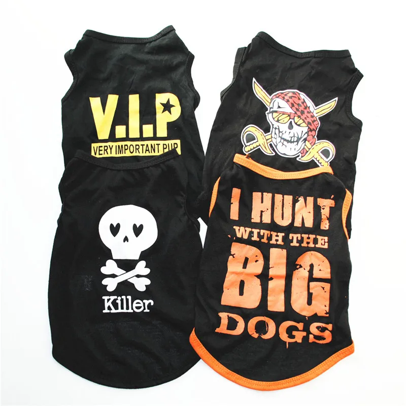 

Skull Pirate Pattern Personalized Pet Clothing for Small Dogs Fashion Cute Summer Puppy Clothes French Bulldog Vest Dog Costume