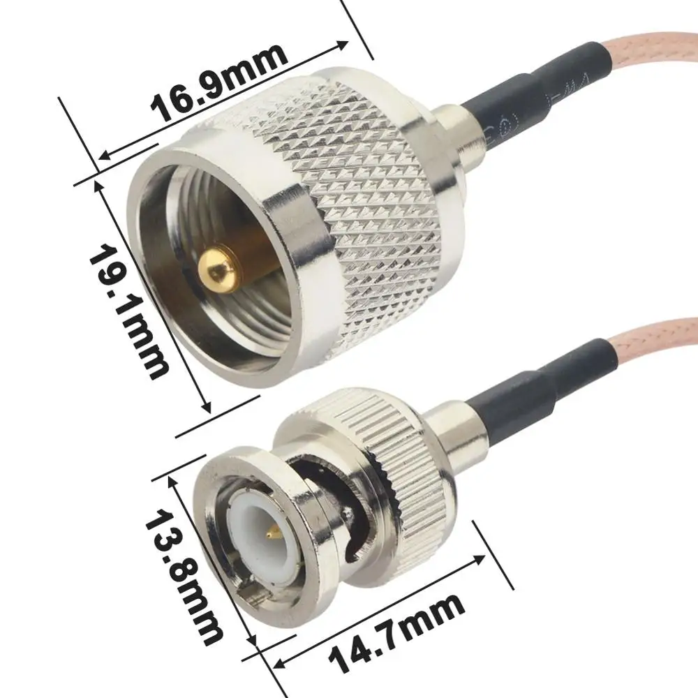 Bingfu Cavo Prolunga PL259 RG58 3 m Maschio a Maschio Cavo Coassiale per CB VHF UHF Ham Radio Amatoriale Radio Mobile Antenna Rosmetro Misuratore SWR di Potenza Amplificatore Lineare Carico Fittizio