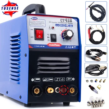 Online TOSENSE CT418P Welder Machine 120A IGBT DC Inverter Plasma Cutting Machine TIG/CUT/MMA Welding Machine 220V CNC Plasma Cutter
