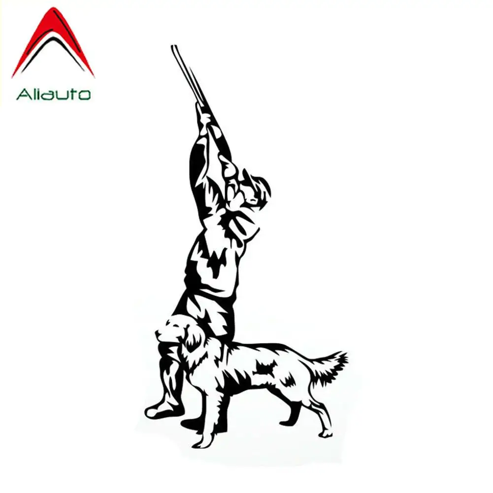Креативная наклейка Aliauto для кузова автомобиля Hunter Hunting with Dog светоотражающая