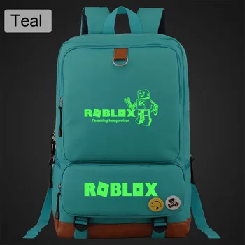 ROBLOX-mochila informal de lona para mujer, bolso escolar liso y luminoso para estudiantes, para viajes al aire libre