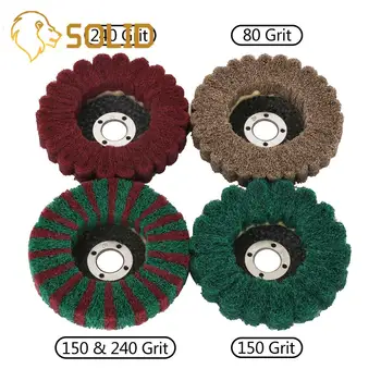 

100mm Nylon Fiber Flap Wheel Disc Polishing Buffing Pad for Angle Grinder 4Pcs/Set